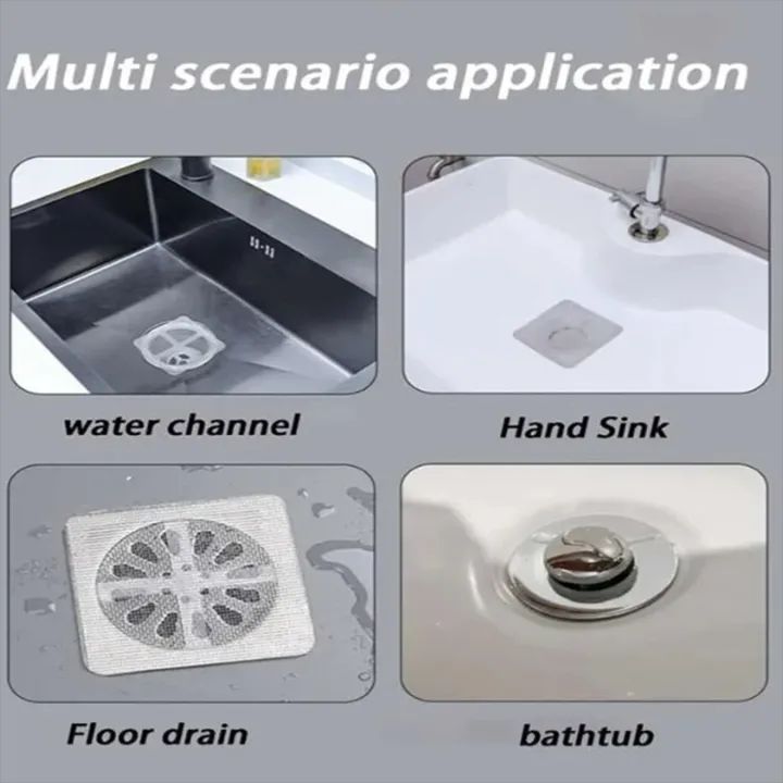 10Pcs Floor Drain Stickers Bathroom Hair Filter Hair Net Bathroom Drain Filter Kitchen Anti Clogging Anti Cockroach Bugs