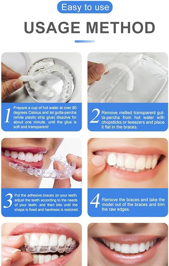 Snap On Smile Veneers Teeth For Men And Women Moldable False Artificial Braces Teeth Kits