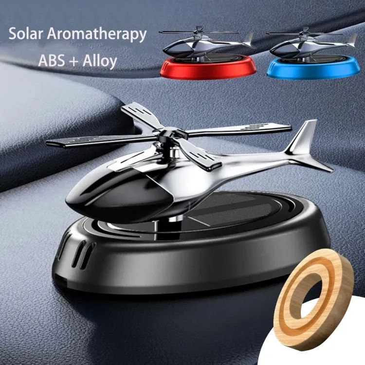 Solar Car Air Freshener Helicopter Auto Aromatherapy Sun Light Energy Rotation